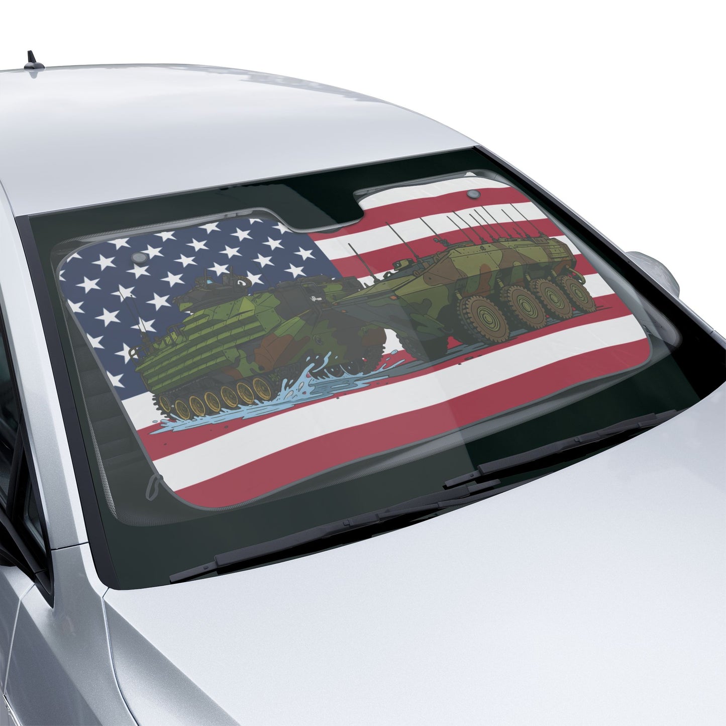 AAV & ACV AMERICAN FLAG CAR SUN SHADE