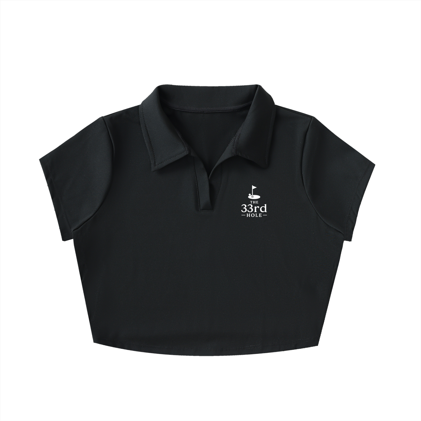 THE 33RD HOLE V-NECK LAPEL CROP TOP