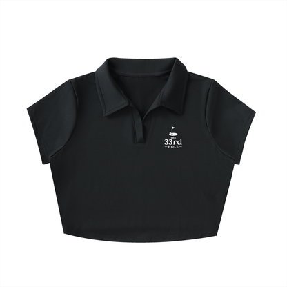 THE 33RD HOLE V-NECK LAPEL CROP TOP