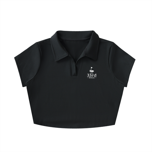 THE 33RD HOLE V-NECK LAPEL CROP TOP
