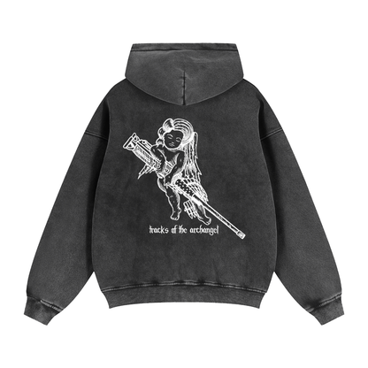 Tracks of The Archangel Hoodie - Washed, Heavyweight
