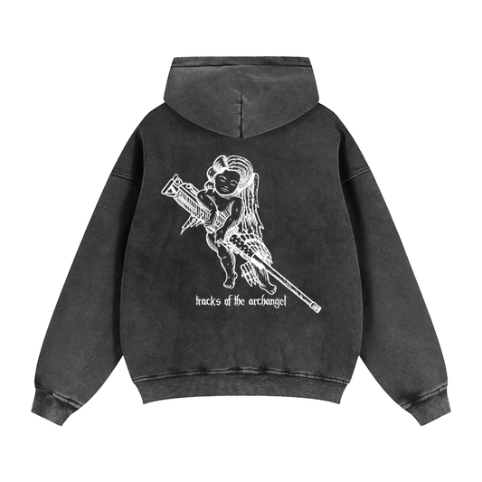 Tracks of The Archangel Hoodie - Washed, Heavyweight